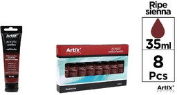 Farba akrylowa siena 35ml (8szt) - Artix