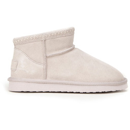 Damskie botki zamszowe z wełną jasny beż