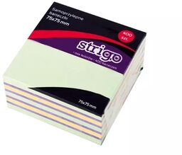 Karteczki samoprzylepne 76x76mm 400K pastel STRIGO