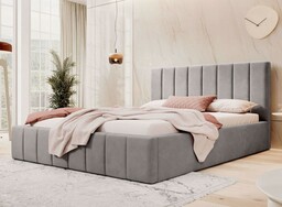 Łóżko tapicerowane z pojemnikiem SFG0116 140x200 Welur Szary