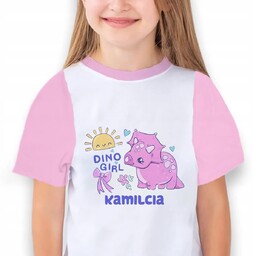 Piżama Dziecięca Róż Do Snu DINO GIRL IMIĘ