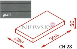 Daszek na murek CH28 50,4x28x5 grafit / Joniec