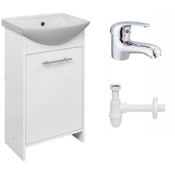 Zestaw Łazienkowy Szafka Stojąca Z Umywalką Bateria