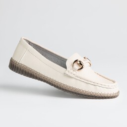 Eleganckie mokasyny GOODIN GD-FL6110 skóra naturalna złota klamra