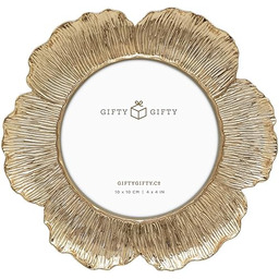 GIFTY GIFTY Okrągła złota kwiatowa ramka na zdjęcia