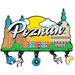 Metalowy magnes z zawieszkami Poznań