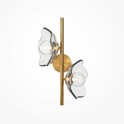 MIRACLE Lampa ścienna kinkiet złota transparent dwupunktowa H45cm