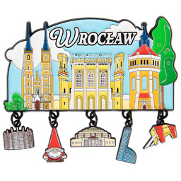 Metalowy magnes z zawieszkami Wrocław