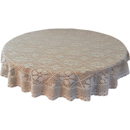 Obrus szydełkowy biały okrągły OHJ14-1