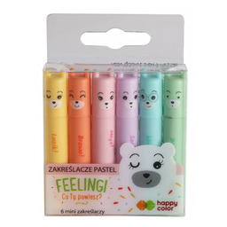 Zakreślacze mini 6szt Feelingi pastelowe Happy Color 38938