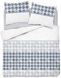Pościel flanelowa z niebiesko - białymi zygzakami PCB-175
