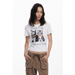 Koszulka z kotami i dżetami