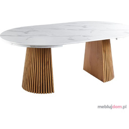 Stół rozkładany ST30-FX Biały Marmur + Dąb