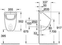 GROHE 39439000 Bau ceramięa pisuar
