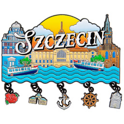 Metalowy magnes z zawieszkami Szczecin