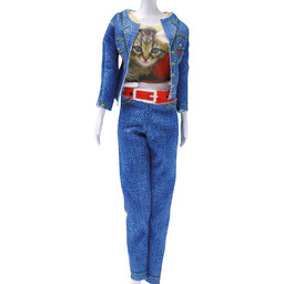 Vervaco Kitty Cat sukienka dla lalki, wielokolorowa