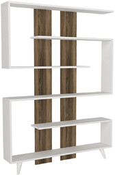 Biblioteczka Rain White Walnut, brązowy