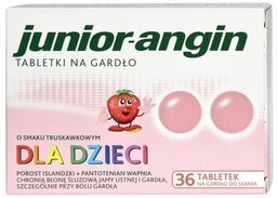 Junior-angin na gardło dla dzieci o smaku truskawkowym,