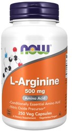 Now Foods L-Arginine 500 mg L-Arginina, 250 kaps.