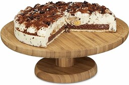 Relaxdays Okrągła patera na tort, 33 cm,
