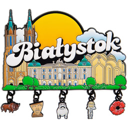 Metalowy magnes z zawieszkami Białystok