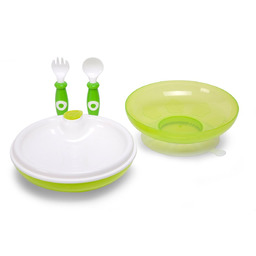 Childhome Zestaw obiadowy z miseczką termiczną zielony