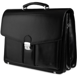 Czarna męska aktówka Beltimore teczka elegancka pojemna skórzana