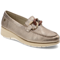 Maciejka Złote Półbuty Eleganckie Mokasyny Damskie