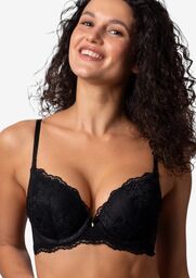 Biustonosz push-up koronkowy DB-9222 Agio czarny CZARNY