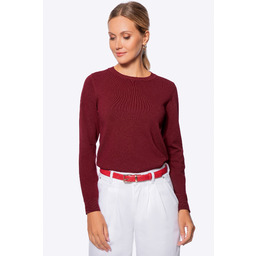 Sweter damski klasyczny bordowy