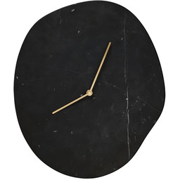 ferm LIVING - Zegar ścienny Melt, czarny, marmur,
