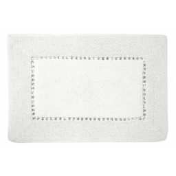 Eurofirany Dywanik 50x70 Chic biały z bawełny zdobiony