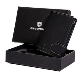 Skórzany Portfel Męski Z Zewnętrzną Portmonetką  Peterson