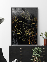 OBRAZ ścienny, prostokątny, na bawełnianym płótnie, czarne tło,