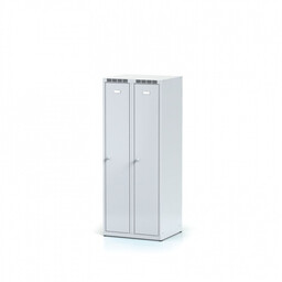 Metalowa szafka ubraniowa obniżona, 2-drzwiowa, 1500 x 600