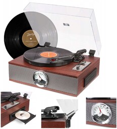 Gramofon bluetooth tuner Fm CD głośniki