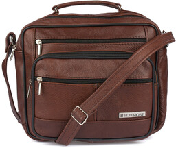 Brązowa pojemna SKÓRZANA TORBA męska do pracy Beltimore