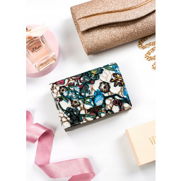 Wielokolorowy portfel damski ze skóry naturalnej i ekologicznej