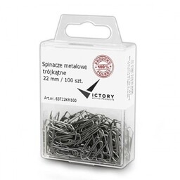 Spinacze biurowe 22mm trójkątne pudełko z zawieszką VICTORY