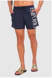 EMPORIO ARMANI Granatowe męskie szorty kąpielowe z białym