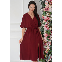 Sukienka midi a''la kimono bordo Emsa