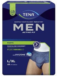Majtki chłonne TENA Men Pants Plus L/XL, 8szt