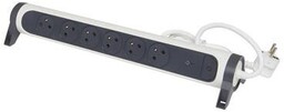 Legrand Przedłużacz ochronny 6x2PZ 1,5m biało-czarny