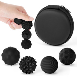 Kulki magnetyczne antystresowe fidget silikonowe 4 szt. czarne