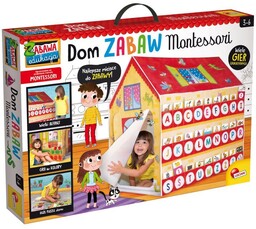 Lisciani, Dom zabaw Montessori, zestaw gier, puzzle, karty,