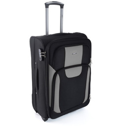 Średnia Ekskluzywna Walizka Turystyczna RGL 1003 CZARNO-SZARA 67