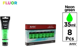 Farba akrylowa fluorescencyjna 35ml zielona (8szt) - Artix