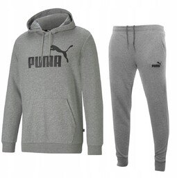 PUMA MĘSKI DRES KOMPLETNY ESS LOGO SZARY r.XL