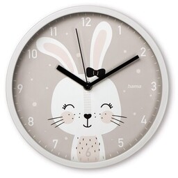 HAMA Zegar ścienny Lovely Bunny 25 cm Biało-szary