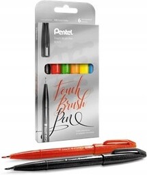 Pisaki Pędzelkowe Pentel Brush Pen Ses15 Mix 6